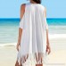 REYO Womens Bikini Cover Up Bathing Suit Tassel Print Baggy Swimwear Beach Dress Bikini Swimwear Cover-Ups White B07PDGWD8C